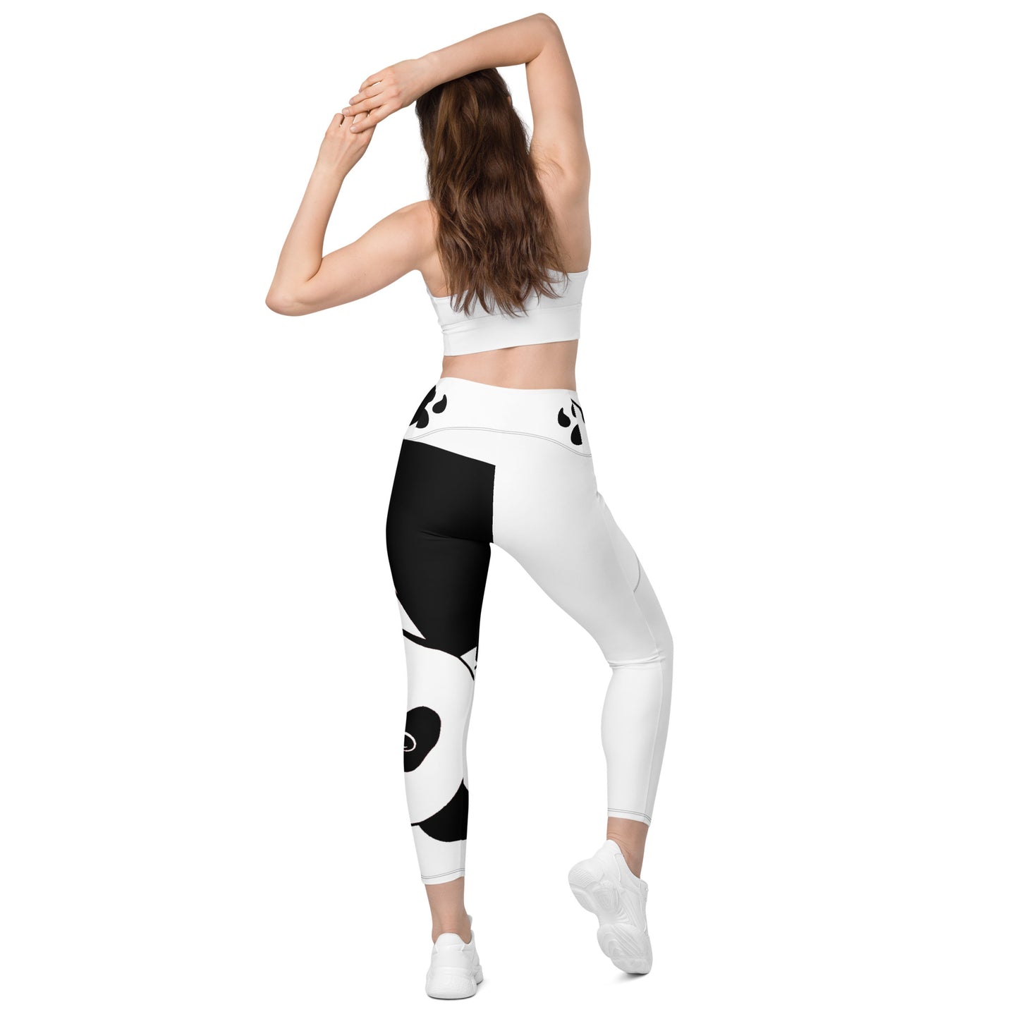 Happy Panda Crossover leggings with pockets