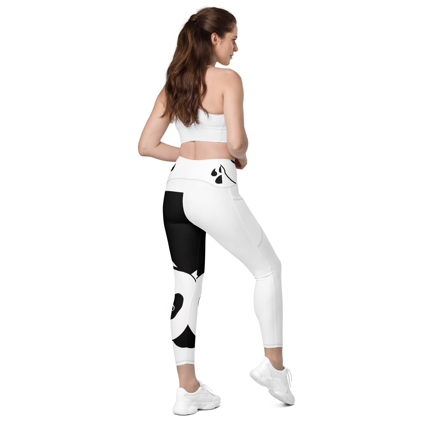 Happy Panda Crossover leggings with pockets