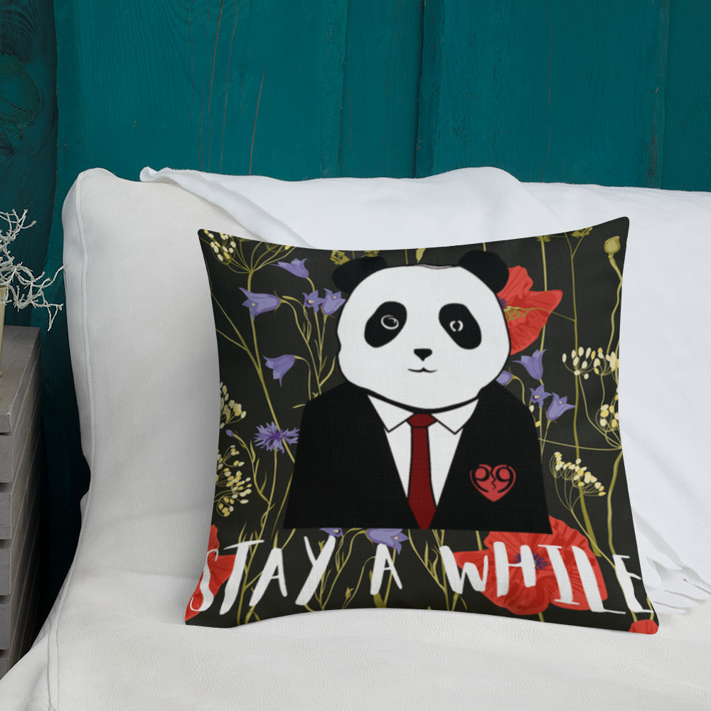 Happy Panda Stay A While Pillow