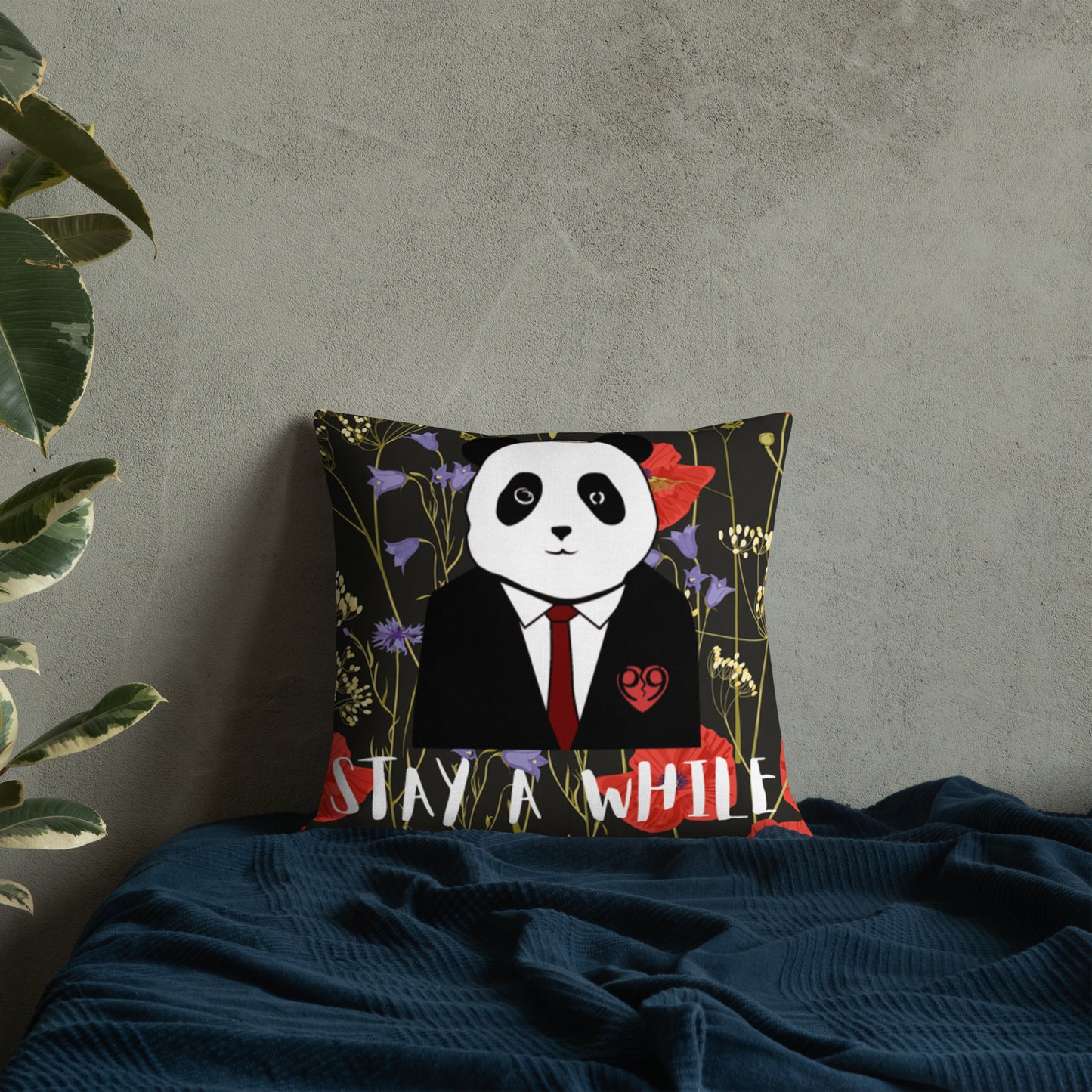 Happy Panda Stay A While Pillow